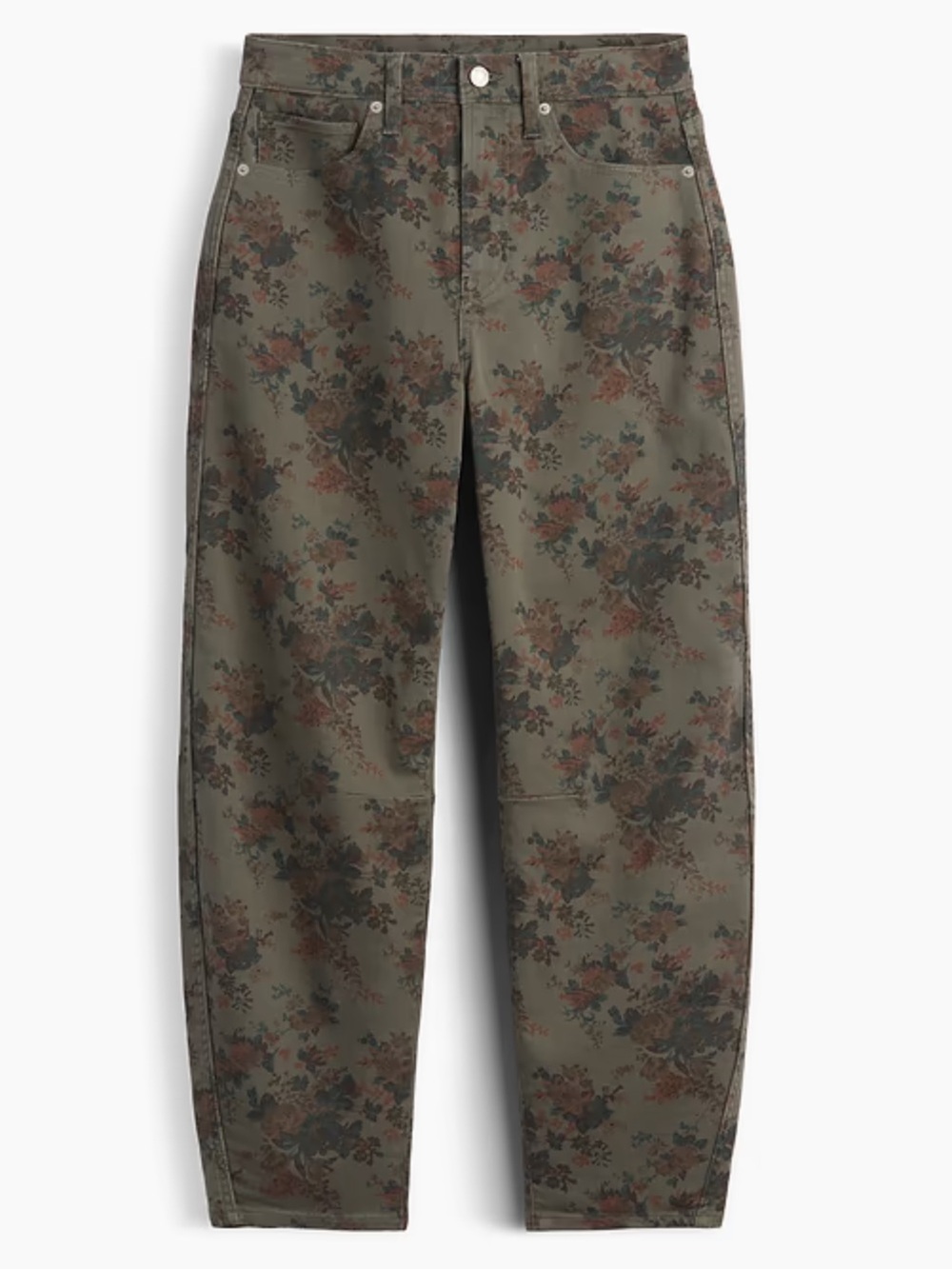 GAP Women’s Olive Floral High Rise Barrel Jeans - 0P